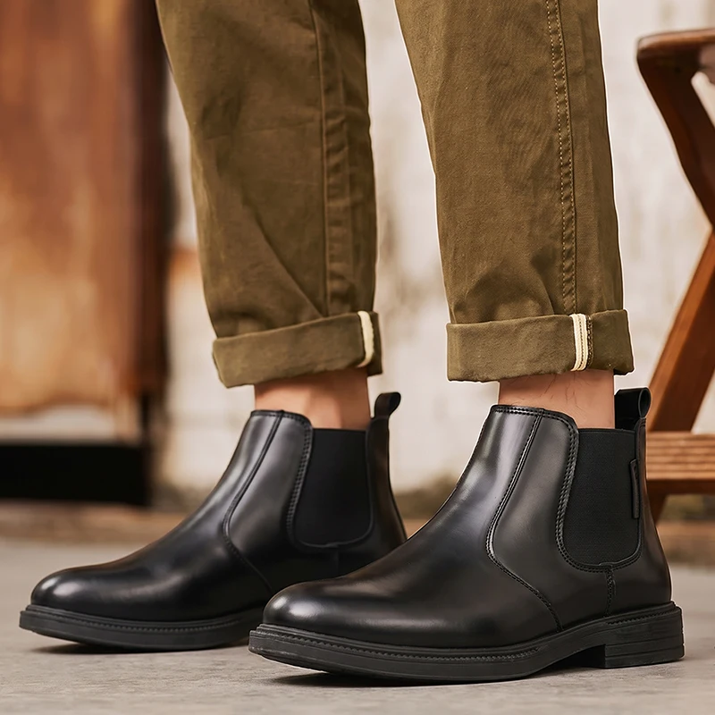 Men Leather Chelsea Ankle Boot - Men Formal Wear With Boots ulasan dan harga