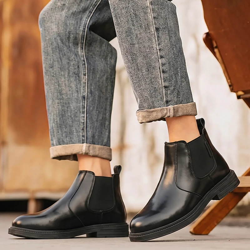Men Leather Chelsea Ankle Boot - Men Formal Wear With Boots ulasan dan harga