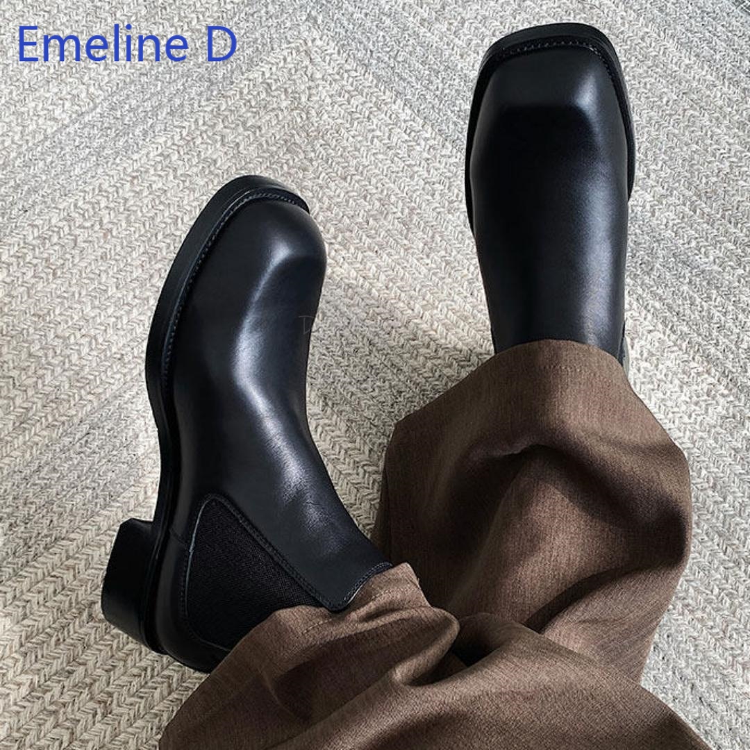 Men Square Toe Chelsea Boots E - Formal Men Daily Wear Footwear ulasan dan harga