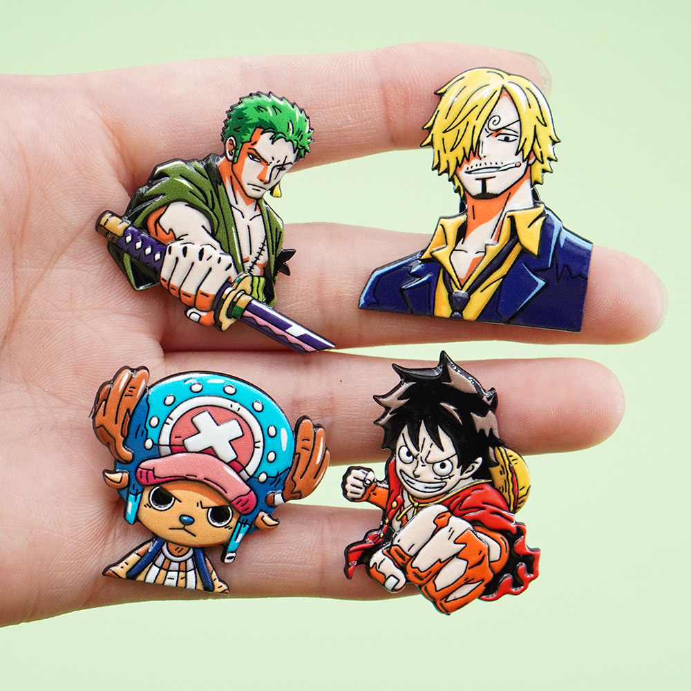 4Pcs Cartoon ONE PIECE Luffy B - Tuxedo Lapel Pin ulasan dan harga