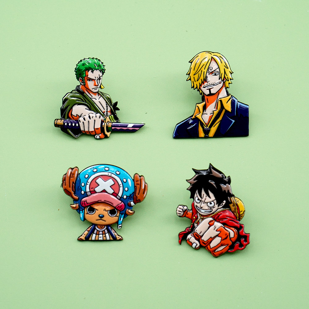 4Pcs Cartoon ONE PIECE Luffy B - Tuxedo Lapel Pin ulasan dan harga