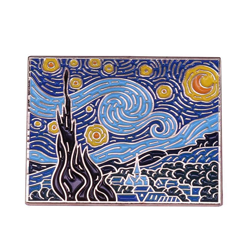 Van Gogh Soft Enamel Pin Lapel - Tuxedo Lapel Pin ulasan dan harga