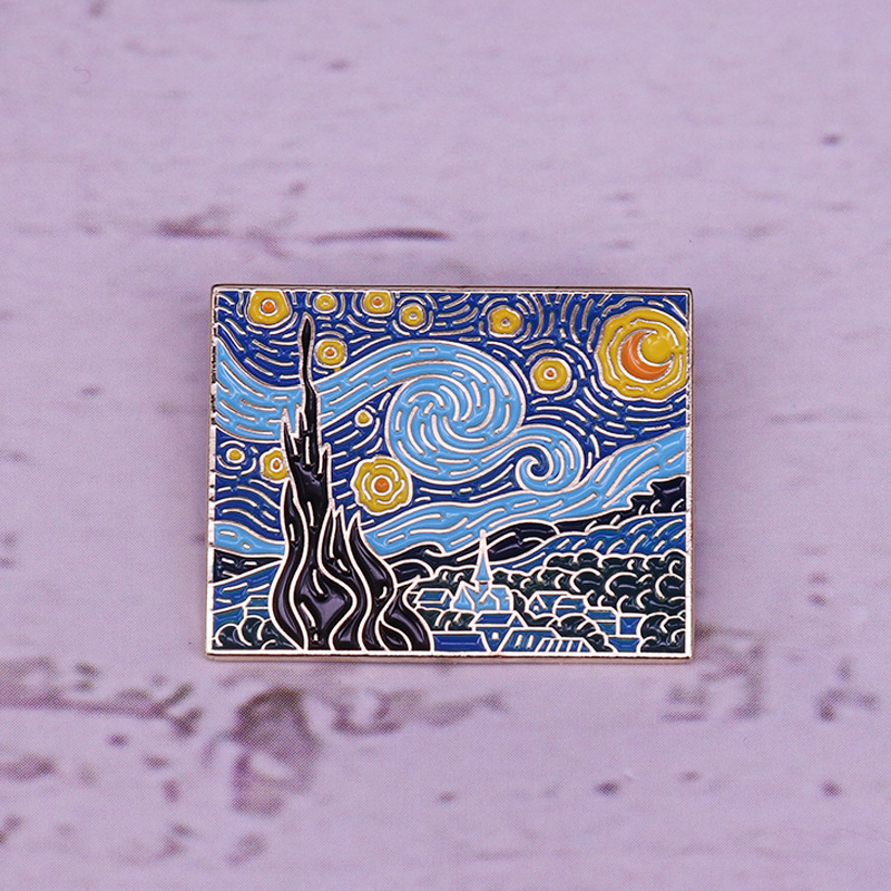 Van Gogh Soft Enamel Pin Lapel - Tuxedo Lapel Pin ulasan dan harga