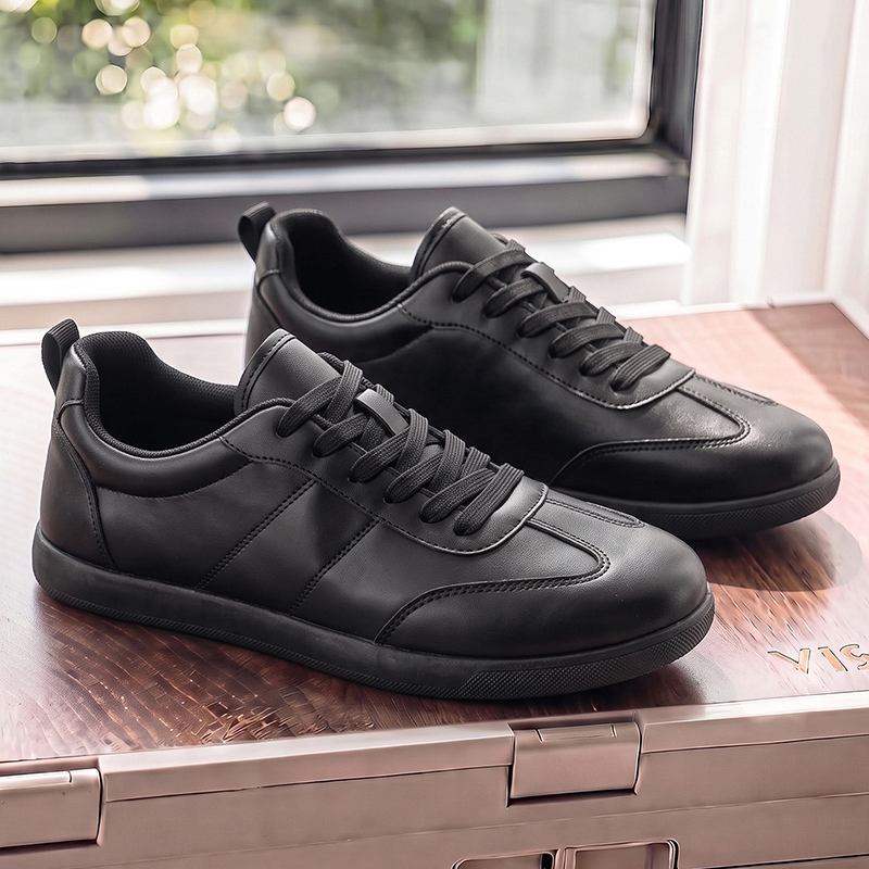 Versatile Men's Genuine Leathe - Men Formal Wear All Black ulasan dan harga