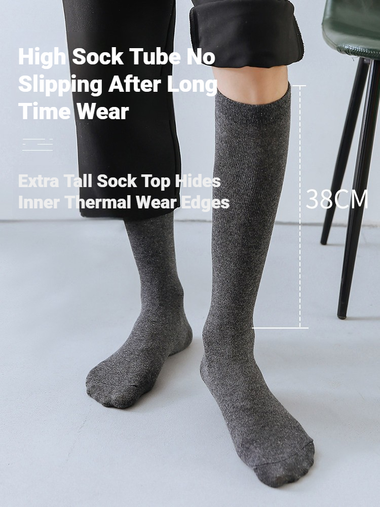 1 Pair Men Solid Knee High Bus - Sock Garter Men ulasan dan harga
