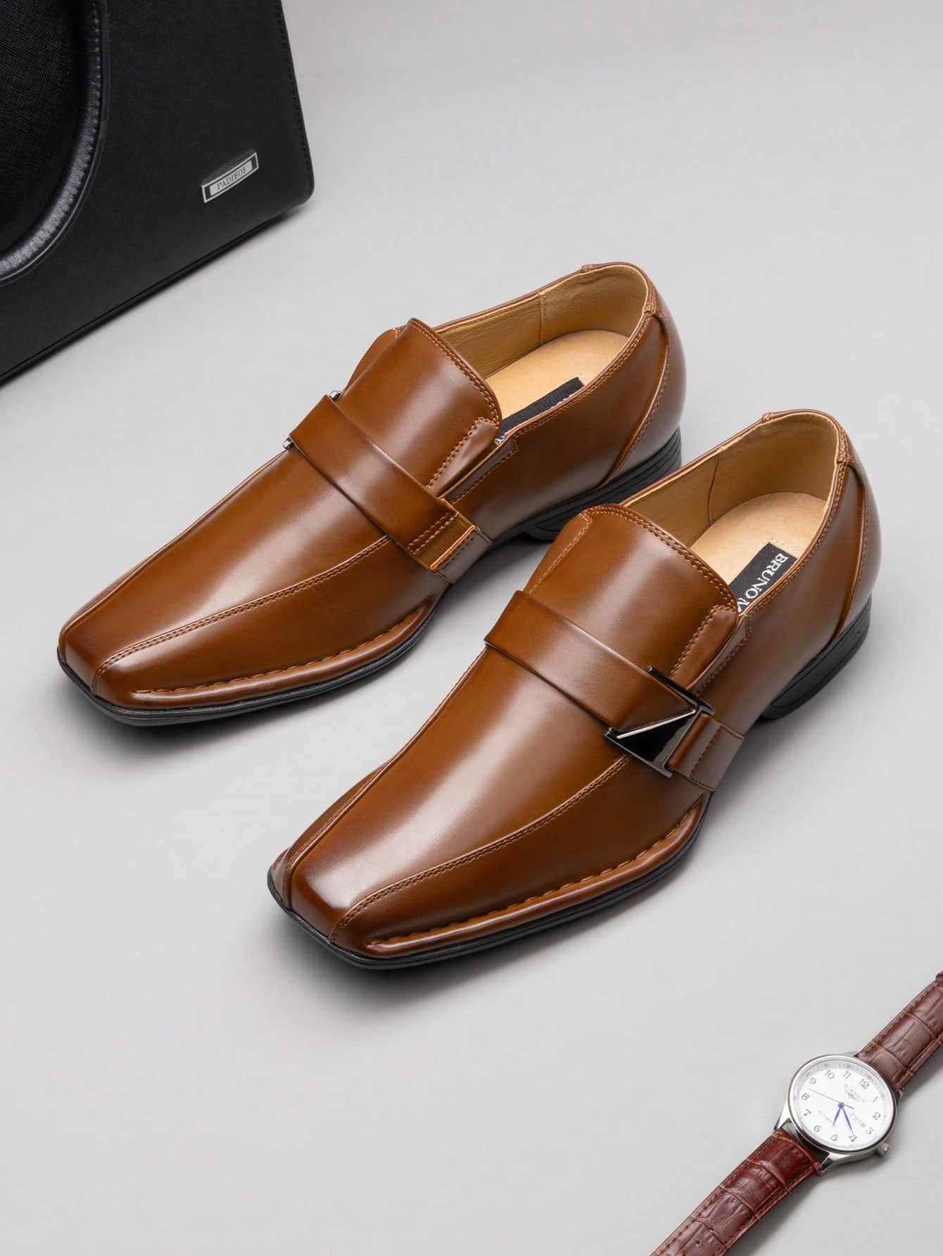 Slip‑On Lined Leather Dress Lo - Formal Men Daily Wear Footwear ulasan dan harga