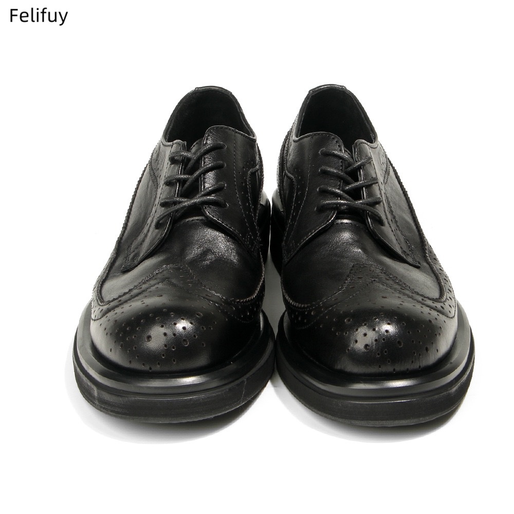 Black Derby shoes Vintage carv - Men Formal Wear All Black ulasan dan harga