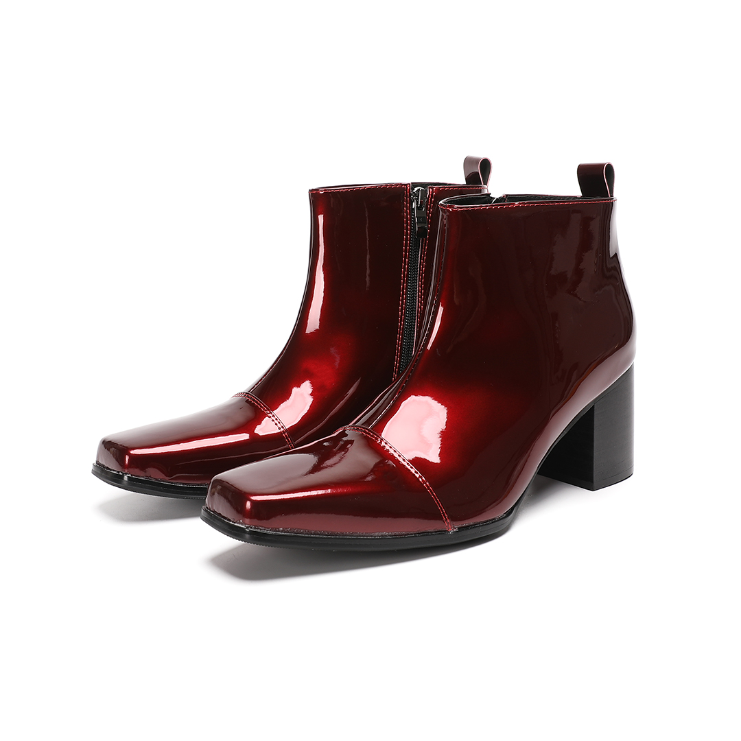 Male Red Genuine Leather High  - Men Formal Wear With Boots ulasan dan harga