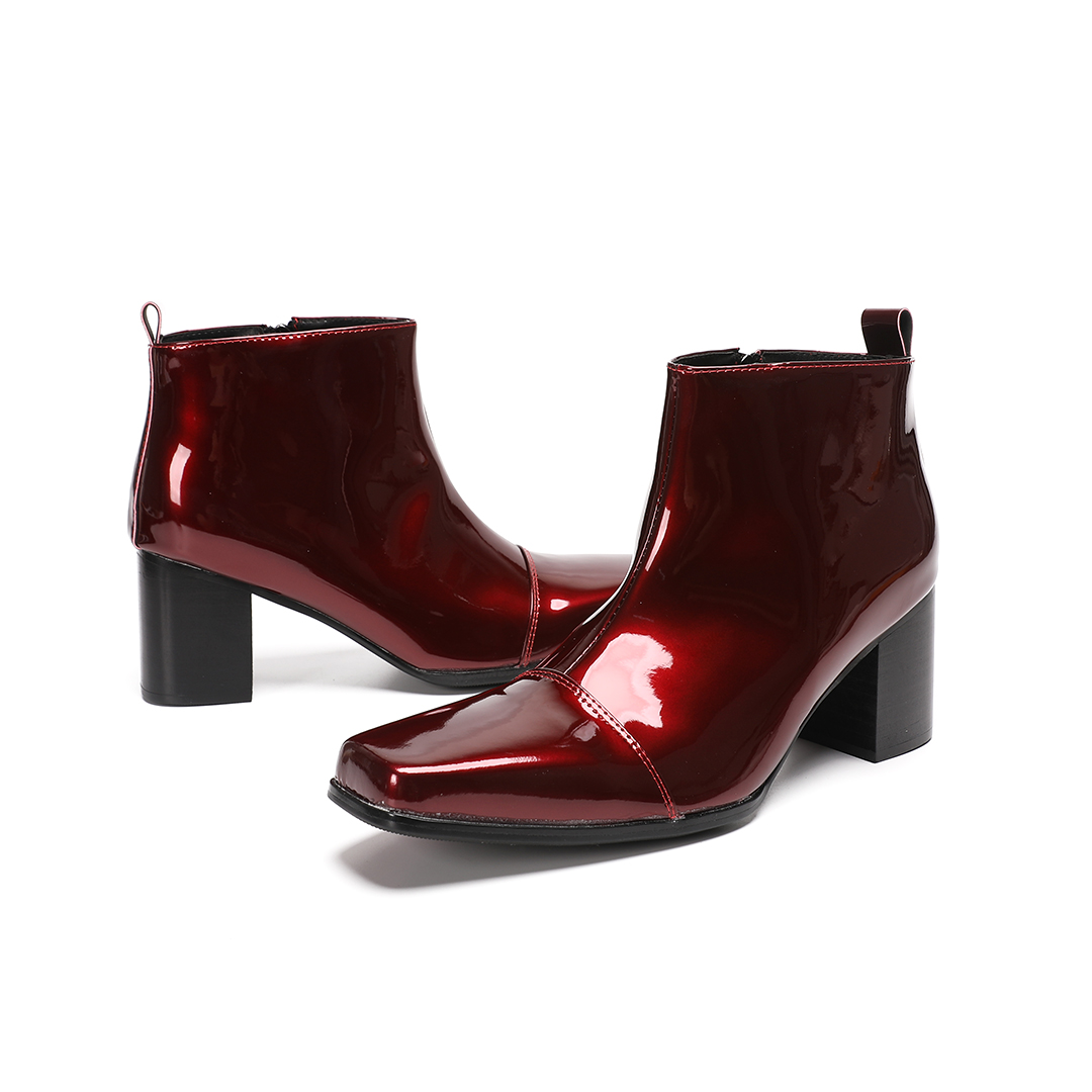 Male Red Genuine Leather High  - Men Formal Wear With Boots ulasan dan harga