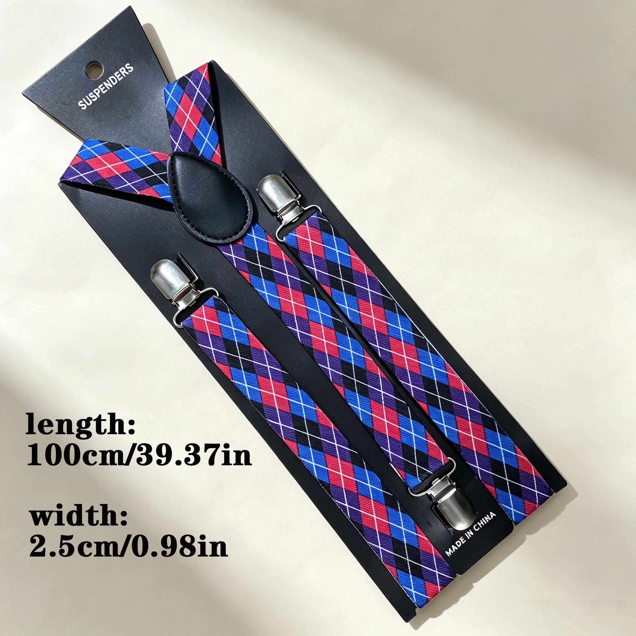 Purple Diamond Pattern Retro M - Men'S Formal Wear With Suspenders ulasan dan harga