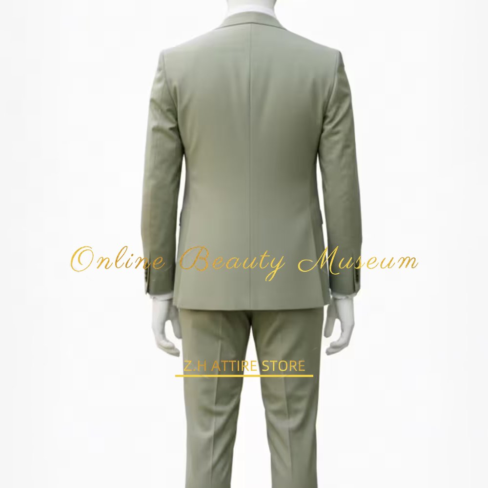 Men’s Sage Green 3-Piece Suit  - Men Formal Wear Modern ulasan dan harga
